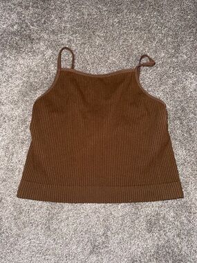 Cotton On Brown Ribbed Spaghetti-Strap Camisole